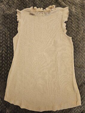 Maurices Ribbed Sleevless Ruffle Top